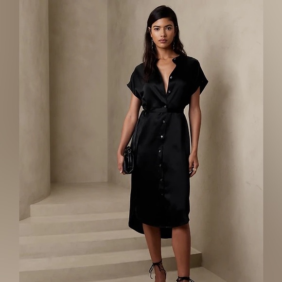 Banana Republic Dresses & Skirts - Banana Republic Serenade Silk Shirtdress Black